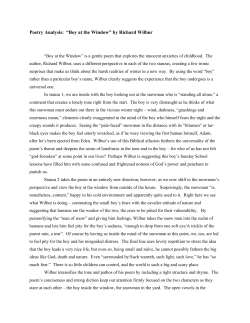 Poetry Analysis: &ldquo;Boy at the Window&rdquo; by Richard - Hutchinson-page