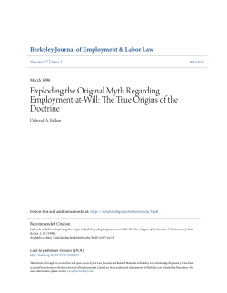 Exploding the Original Myth Regarding Employment-at