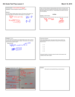 6th Grade Test Prep Lesson 3 March 19, 2015