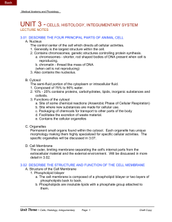 unit 3 -cells, histology, integumentary system