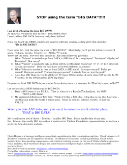 STOP using the term &ldquo;BIG DATA&rdquo;!!!!!