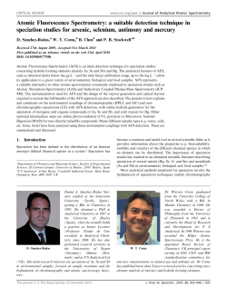 Atomic Fluorescence Spectrometry: a suitable detection technique in