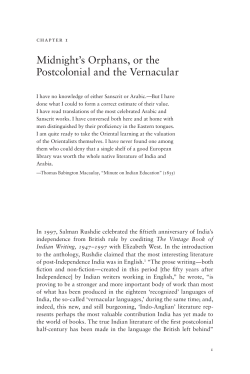 Midnight`s Orphans, or the Postcolonial and the Vernacular