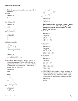 Find the geometric mean between each pair of numbers. 11. 9 and 4