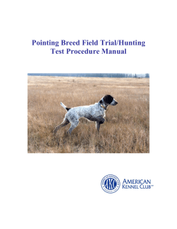 AKC Pointing Breed Field Trial/Hunting Test Procedure Manual