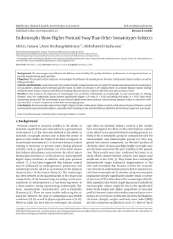 Endomorphs Show Higher Postural Sway Than Other Somatotypes