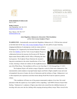 NY Ave Sculpture Project: Magdalena Abakanowicz press release