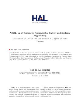 ARRL: A Criterion for Composable Safety and Systems Engineering