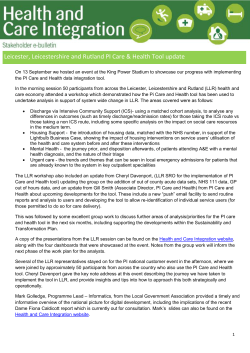 LLR PI Care And Health Tool - Health and Care Leicestershire