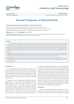 Normal Pregnancy: A Clinical Review