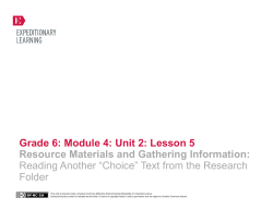 Grade 6: Module 4: Unit 2