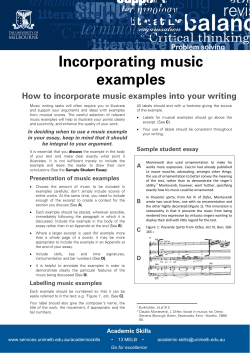 Incorporating music examples How to incorporate music examples