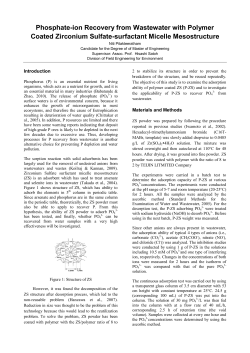 Phosphate-Ion Recovery from Wastewater with Zirconium Sulfate