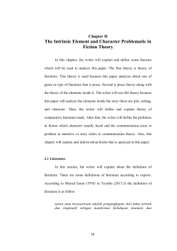 The Intrinsic Element and Character Problematic in Fiction Theory