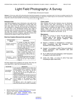 Light Field Photography: A Survey
