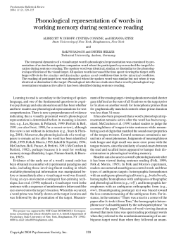 Phonological representation of words in working memory during