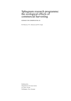 Sphagnum research programme - Department of Conservation