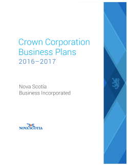 2016-2017 Business Plan - Nova Scotia Business Inc.