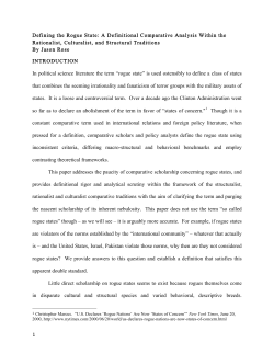 Defining the Rogue State: A Definitional