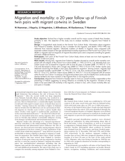 Migration and mortality: a 20 year follow up of Finnish twin pairs with