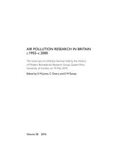 AIR POLLUTION RESEARCH IN BRITAIN c.1955&ndash;c.2000