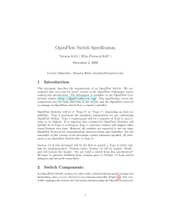 OpenFlow Switch Specification, Version 0.8.9
