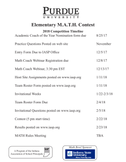 Elementary MATH Contest - Indiana Association of School Principals