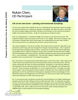 Prt profile--website - Center for Elders` Independence