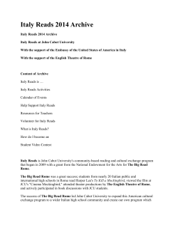 Italy Reads 2014 Archive