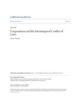 Corporations and the Intertemporal Conflict of Laws
