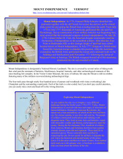 MOUNT INDEPENDENCE VERMONT