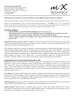 MIX TELEMATICS LIMITED (Incorporated in the Republic of South