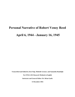 Personal Narrative of Robert Venoy Reed April 6, 1944
