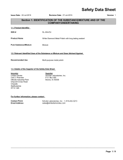 Safety Data Sheet - White Diamond Detail Products