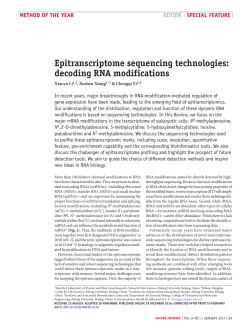 Epitranscriptome sequencing technologies: decoding RNA