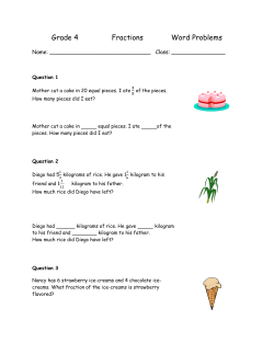 Grade 4 word problems with fractions
