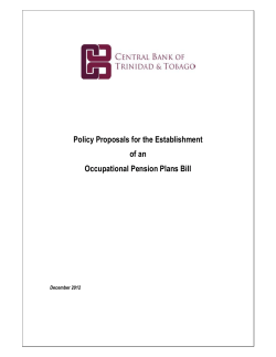 Occupational Pension Plans Bill Policy Proposal Document