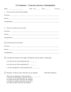 2-1 Converse, Inverse, Contrapositive