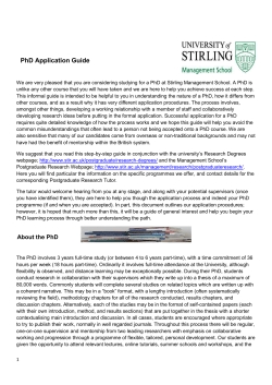 PhD Application Guide - University of Stirling