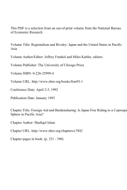 Foreign Aid and Burdensharing: Is Japan Free Riding to a