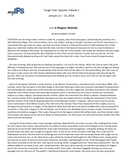 from A Wagner Matin&eacute;e Tough Text: Quarter 3 Week 2 January 11