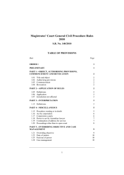 Magistrates` Court General Civil Procedure Rules 2010