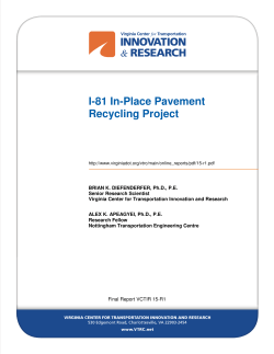 I-81 In-Place Pavement Recycling Project