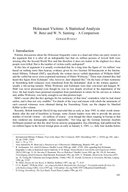 Holocaust Victims: A Statistical Analysis