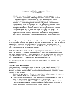 Sources of Legislative Proposals - The University of Texas at Dallas