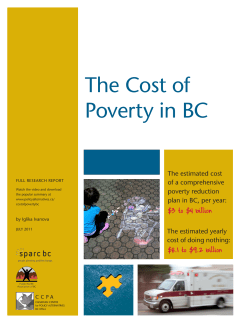 The Cost of Poverty in BC - Canadian Centre for Policy Alternatives
