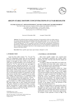 ARGON STABLE ISOTOPE CONCENTRATIONS IN LUNAR