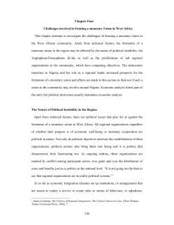 130 Chapter Four Challenges involved in forming a monetary Union