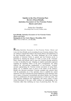 Review of Kym Brindle, Epistolary Encounters in Neo