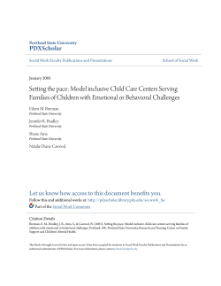 Setting the pace: Model inclusive Child Care Centers